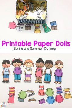 printable paper dolls with different clothes on them