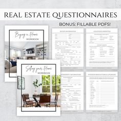 real estate questionaires with the words, don't fillable for this list