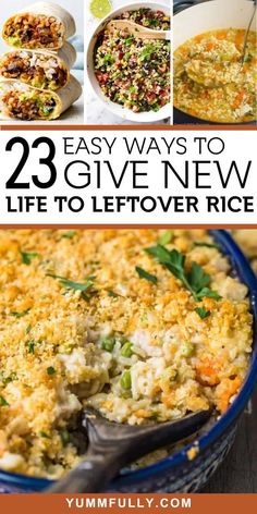 the cover of 23 easy ways to give new life to leftover rice