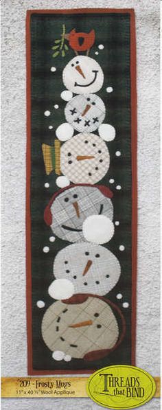 a cross stitch pattern with snowmen on it