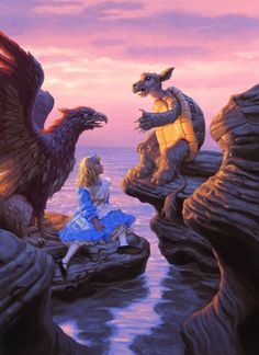 The Mock Turtle Comic Art Greg Hildebrandt, Film Alice In Wonderland, Alice In Wonderland Illustrations, Alice Book, Fantasy Comics, Mock Turtle, Adventures In Wonderland, Science Fiction Fantasy, Mythical Creatures