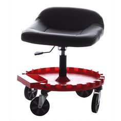 an office chair with wheels and a seat on it's back, in front of a white background