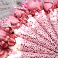 Prefilled Sweet Shop Made Pink Sweet Cone Girl Baby Showers, Pink Snacks, Sweet Boxes, Sweet Hampers, Sweet Cone, Pink Sweets, Girly Birthday Party, Traditional Sweets, Sweet Cups