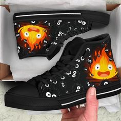 Howls Moving Castle Quinceanera, High Top Shoes Men, Shoes Custom, Howls Moving Castle Clothing Style, Painting On Shoes, Shoes Painting, Painting Shoes, Painted Converse High Tops, Howl’s Moving Castle Jacket