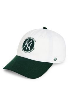 This sporty cotton-twill baseball cap with a woolly brim hits a style home run with a colorblocked design and center-field patch celebrating the New York Yankees. Adjustable back strap 100% cotton, with 50% wool, 50% polyester contrast Imported Asian & Pacific Islander Owned/Founded Logo Baseball Cap For Baseball Season, Sporty Team-colored Baseball Cap With Curved Brim, Collegiate Six-panel Dad Hat For Baseball Season, Baseball Season Snapback Cap With Logo, Throwback Baseball Cap For Baseball Season With Curved Brim, Collegiate Baseball Cap With Logo Patch And Curved Brim, Collegiate Baseball Cap With Curved Brim And Logo Patch, Six-panel Baseball Hat With Logo Patch, Collegiate Fitted Hat With Curved Visor For Baseball Season