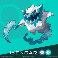 an image of a cartoon character with the word gengar on it