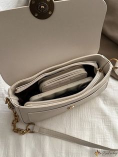 Bird in Bag - Premium Solid Metal Decorative Stick Bag: Retro Single Shoulder Underarm Bag with Versatile Underarm Chain Everyday Beige Satchel With Chain Strap, Underarm Bag, Baguette Bag, Bird In Bag, Bag Bag, Solid Metal, Bag Set, Chain Styles, Tote Handbags