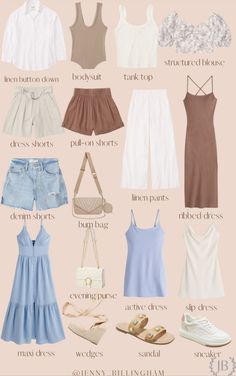 Women From Spain, Summer Basics 2024, 10 Day Vacation Outfits, Honeymoon Capsule Wardrobe, Honduras Outfit Ideas, Outfits For Portugal Spring, Susannah Fisher Outfits, Quiet Luxury Beach Outfit, Hamptons Outfit Summer Classy