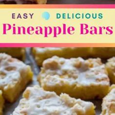 easy delicious pineapple bars with icing on top