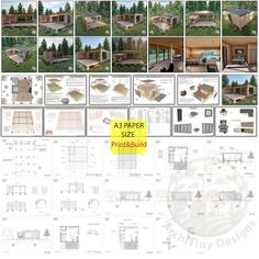 the plans for a small house with lots of different rooms and floors, including an open floor