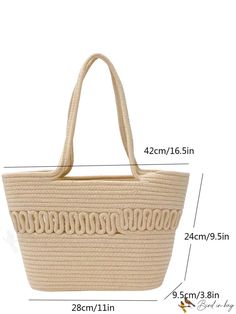 BirdinBag - Colorblock Double Handle Straw Bag with Spacious Capacity Bags Tote, Crochet Bags, Save The Planet, Handmade Bags, Womens Tote Bags, Crochet Bag, Straw Bag, Color Blocking, 4 Inch