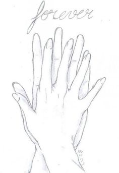 a drawing of someone's hand with the words forever on it in cursive writing