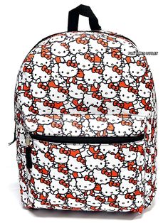 Sanrio Backpack, School Backpack, School Backpacks, Travel Bag, All Over Print, Bags Handbags, Adjustable Straps, Hello Kitty, Shoe Accessories