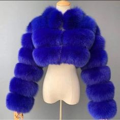 Blue Faux Fur Crop Coat With Hood Warm And Soft No Shedding Brand New Patchwork Fur Coat, Balzam Na Pery, Winter Faux Fur Coat, Short Faux Fur Coat, Cropped Faux Fur Coat, Faux Fur Hooded Coat, Womens Faux Fur Coat, Faux Fur Cropped Jacket, Patchwork Coat