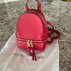 Michael Kors Mini Backpack . Bright Red. With Two Adjustable Straps. Excellent Condition. Michael Kors Mini Backpack, Bags Michael Kors, Mini Backpack, Michael Kors Bag, Bright Red, Adjustable Straps, Michael Kors, Bag Lady, Backpacks