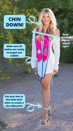 a woman wearing a pink vest and white shorts with words describing how to wear it