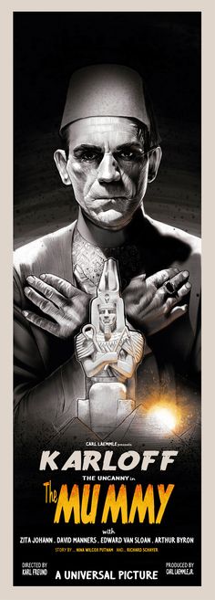 the poster for karloff's upcoming movie, the mummy