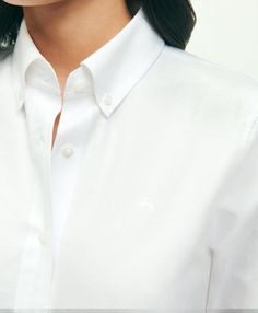 Our shirt is crafted from Oxford cotton with our signature button-down collar and 6-Pleat Shirring® at the cuff, for a nod to timeless American style. Classic silhouette that is straight in the bodyEmbroidered logo at chest100% CottonMachine washImported | Women's Classic-Fit Cotton Oxford Shirt | White | Size 2 Classic Button-up Shirt With Rolled Sleeves, Classic Button-up Dress Shirt For Daywear, Classic Button-up Flannel Shirt, Classic Button-up Shirt, Classic Button-up Shirt For Daywear, Classic Collared Workwear Shirt, Classic Collared Shirt For Work, Classic Button-up Dress Shirt With Placket, Classic Button-up Dress Shirt For Work