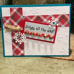 a handmade christmas card with snowflakes on it and the words, sing all the way