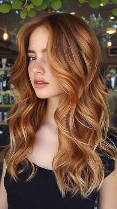 25 Strawberry Blonde Hair Ideas to Make You Shine in 2024 Celebs With Strawberry Blonde Hair, Strawberry Blonde Hair For Cool Skin Tones, Hair Colors For Strawberry Blondes, Long Red Hair With Highlights, What Color Hair For Brown Eyes, Dark Brown Hair With Strawberry Blonde Balayage, Ginger Red Highlights In Brown Hair, Subtle Red And Blonde Highlights In Brown Hair