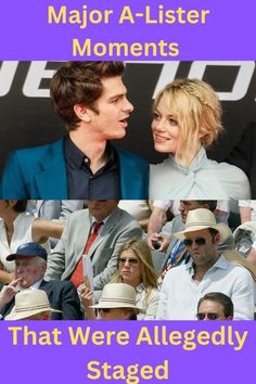 two people sitting next to each other at a tennis match, with the caption that reads, major a - lister moments that were illegally staged