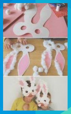 some paper plates with bunny ears on them and one is made out of white paper