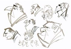 some sketches of people with different facial expressions