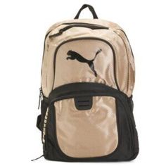 Brand New Color: Tan Combo Brand Logo Accent, Adjustable Backpack Straps 13in W X 18in H Zip Closure 1 Interior Slip Pocket, 3 Exterior Zip Pockets, 2 Water Bottle Pockets Non Leather Imported