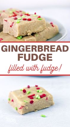 two pieces of gingerbread fudge on a plate