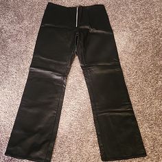 Never Worn Real Leather Zippered Pants. Brand Is Elegant Moments Leather. Sz M 28 Waist. Has Black Suede Lining. New With Tag Attached. Inseam Is 28. High Waist Leather Pants With Zip Fly, Casual Party Bottoms With Zipper Closure, Casual Pants With Zip Fly For Night Out, Casual Leather Pants With Zipper For Night Out, Zip Fly Trousers For Night Out, High Waist Pants With Zip Fly For Party, Fitted Pants With Zip Fly For Night Out, High Waist Party Pants With Zip Fly, Party High Waist Pants With Zip Fly