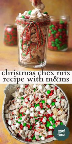 christmas chex mix recipe with m & ms