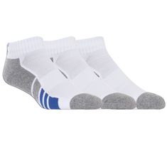 Cushioned comfort combines with athletic style in the SKECHERS 3 Pack of Men's Half Terry Quarter Crew Athletic Socks.  Soft nylon poly knit half-terry fabric in a quarter crew length ankle height sport sock with contrast color detail and padded comfort. Comfortable Sporty Socks For Sports, Comfortable Sporty Sweat-resistant Socks, Sporty Gray Sports Socks, Moisture-wicking Comfortable Sporty Socks, Sporty Gray Socks For Sports, Comfortable Moisture-wicking Sporty Socks, Sporty Gray Workout Socks, Boys Socks, Athletic Style