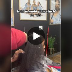 a woman getting her hair cut with the caption how to hold your stitch braids