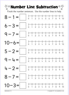 the number line subtraction worksheet