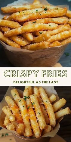 crispy fries are the most delicious and tasty looking appetizer you'll ever eat