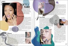 an open magazine with photos of women's hands and manicures on it