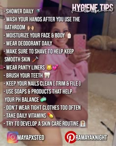 Smell Good Tips, Glow Up Advice, Feminine Tips, Girly Products, School Routine For Teens, Female Hygiene, Girly Tips, Teen Advice, School Advice