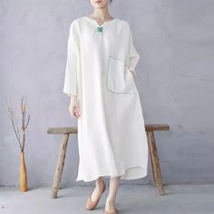 White Linen Pullover Dress with Long Sleeves Dress White Linen V-neck Casual Dress, White Casual Linen V-neck Dress, Casual White Linen V-neck Dress, Casual White V-neck Linen Dress, Long Casual Linen Dress, Casual White Linen Tunic Dress, Beige Long Sleeve Casual Linen Dress, Casual Beige Linen Long Sleeve Dress, Oversized White Linen Casual Dress