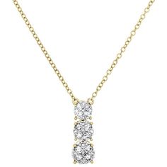 This eye-catching diamond 3 Cluster Graduated Frame Charm with Paper Clip / Cable Link Statement Necklace is crafted in solid 10K Yellow Gold and shimmering White diamonds, ensuring sparkle from every angle. Radiant with 1/2 ct. t.w. of diamonds, this necklace is high-polished to a lustrous shine. Exclusive style has a well built frame to withstand everyday wear and tear. The diamonds are secured in Prong setting close together, making the overall appearance larger and lustrous. Rolo Style / Cab Gold Three Stone Diamond Necklace For Gifts, Gold Three Stone Necklace Gift, Gold Three Stone Necklace As Gift, Gold Three Stone Necklace For Gift, Three Stone Gold Necklace As Gift, Gold Three-stone Necklace For Formal Occasions, Gold Three Stone Necklace For Formal Occasions, Yellow Gold Three Stone Diamond Necklace For Anniversary, Classic Gold Three Stone Necklaces