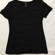 Like New Condition, Only Tried On But Never Worn. Elegant Fitted Black T-shirt, Elegant Black Fitted T-shirt, Tops Style, Women's Style, Top Styles, Like New, Tops & Tees, Womens Tops, Lace