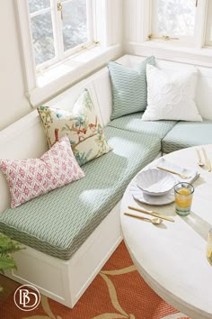 Photo of a stylish Breton Banquette Corner Banquette With Storage, Sunroom Bench Seating Storage, Corner Banquette Seating In Kitchen Cozy, Corner Banquette Seating Dining Room With Storage, L Shaped Booth In Kitchen, Corner Bench Seating Kitchen, Ballard Banquette, Kitchen Built In Bench, Kitchen Banquette Corner