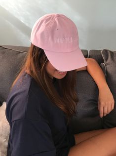 Embroidered and Adjustable. 100% Cotton Most Sizes fits all. First Model is wearing Light Pink. Second model is wearing Baby Pink. Cheap Pink Acrylic Hats, Pink Cap Outfits For Women, Casual Pink Dad Hat For Streetwear, Trendy Cotton Dad Hat, Embroidered Logo Cotton Hats, Pink Casual Dad Hat With Letter Print, Casual Pink Dad Hat With Letter Print, Casual Visor Hat With Letter Embroidery, Casual Pink Embroidered Dad Hat