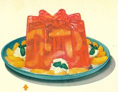 a painting of some kind of cake on a plate