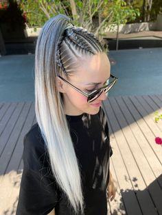 Braid Styles For White Women, Tennis Hairstyles, Edgy Hair Color, Concert Hairstyles, Competition Hair, Easy Hairstyles For Thick Hair, White Blonde Hair