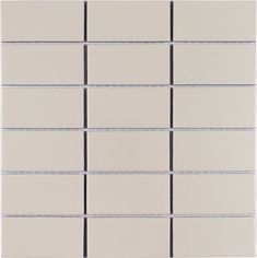 Essentials Porcelain Stacked Tile Biscuit 2''x4'' in a matte finish for kitchen backsplashes, bathrooms, showers, fireplace, foyers, floors, and accent/featured walls. Stacked Bond Backsplash, Stacked Brick, Stacked Tile, Brick Mosaic, Bathrooms Showers, Recycled Tile, Kitchen Backsplashes, Peel N Stick Backsplash, Porcelain Mosaic Tile