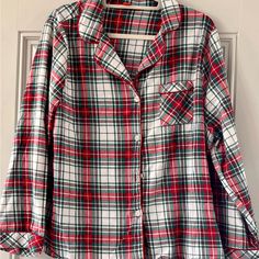 These Are Plus Size Joe Fresh Flannel Pajamass. Red And Green Plaid On A Cream Colored Fabric. Long Sleeves, Button Down Front And Full Size Pajama Pants. Perfect For A Cold Night Watching Tv! No Tags, Never Worn. Pajamas Plaid, Womens Pajamas, Colored Fabric, Cold Night, Joe Fresh, Watching Tv, Green Plaid, Pajamas Women, Cream Color