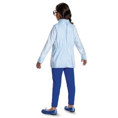 From the Disney/Pixar movie, Inside Out 2, comes our cozy Girl's Sadness Classic Costume! Features a soft light blue long-sleeved, high-neck tunic, medium blue knit pants, and character eyeglasses with large round plastic frames.. Care Instructions: Hand wash using a soft cloth or sponge with cold water and mild soap.. For best results hang or lay flat to dry.. Blue Long Sleeve Disney Top, Blue Long Sleeve Tops For Sleepover, Fear Inside Out, Singer Costumes, Movie Inside Out, Disney Pixar Movies, Halloween Express, Inside Out 2, Halloween Costume Shop