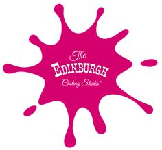 the edinburgh casting studio logo with pink paint splatters