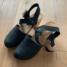 Euc. Only Worn Once! They Are Just A Bit Too Big For Me. Size 9. Sporty Black Fade-resistant Clogs, Bryr Clogs, Open Toe Clogs With Leather Footbed, Medium Width, Durable Black Slip-on Clogs, Black Slip-on Clogs With Reinforced Heel, Mule Clogs, Mules Shoes, Clogs, Women Shoes