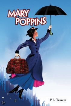 mary poppin's movie poster with a woman holding an umbrella over her head